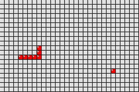 Snake and food on a square grid
