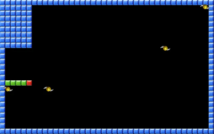 Xonix enemies inside the blue-bordered playing field
