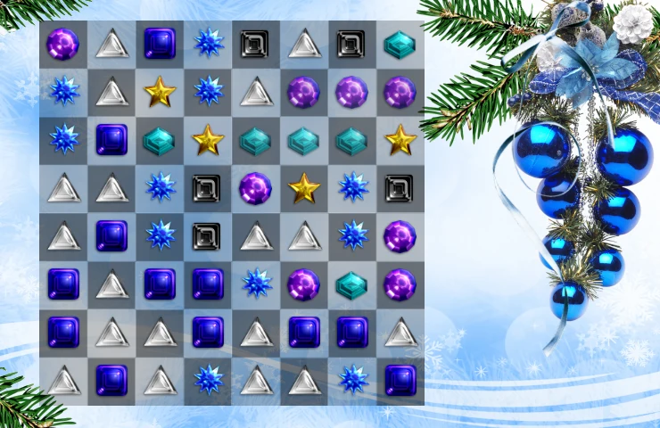 Bejeweled board filled with colored gems