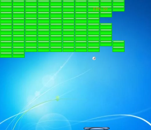 Arkanoid: A compact brick breaker with green bricks.